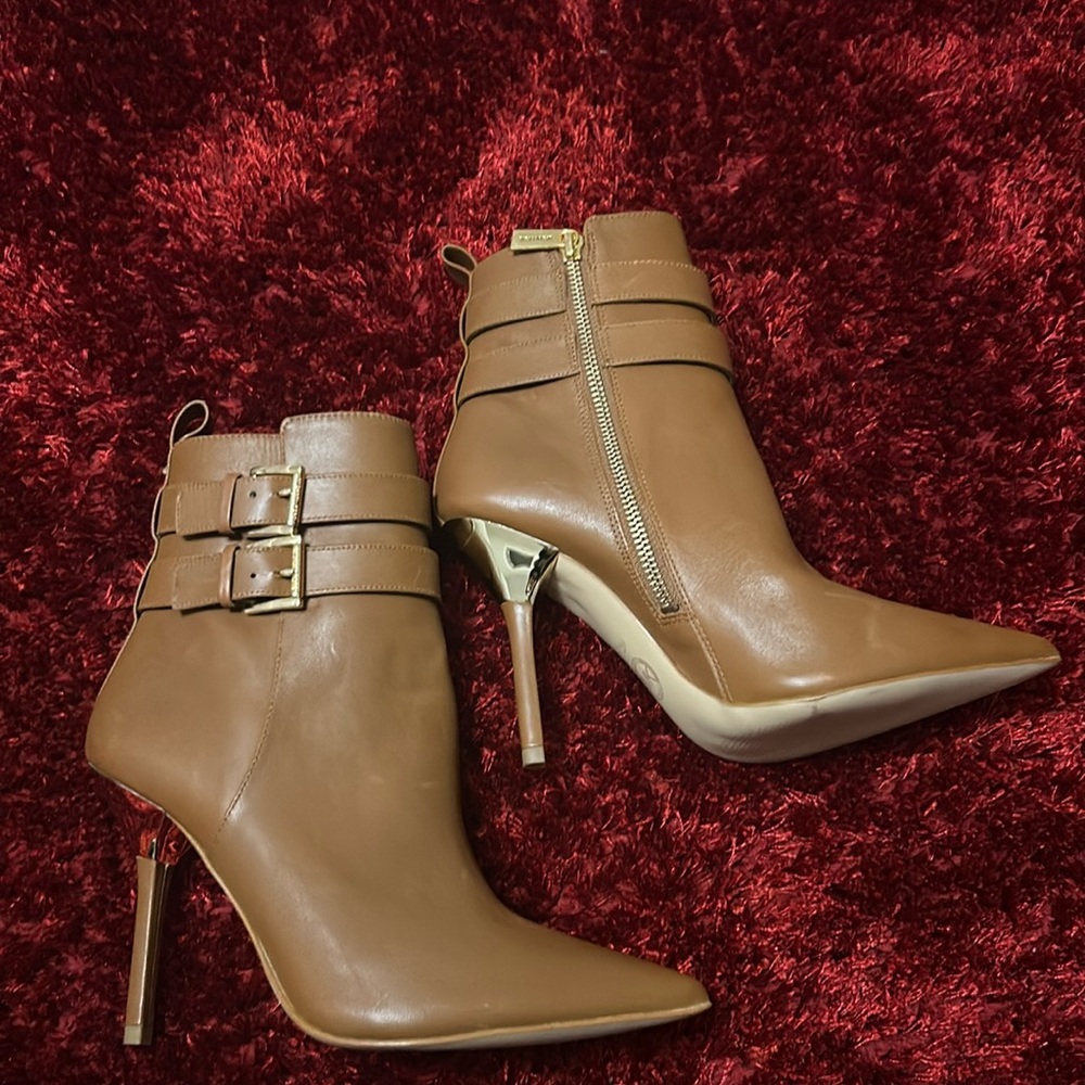 Tan coloured ankle booties